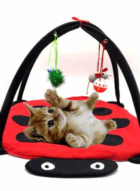 猫咪玩 甲壳虫帐篷 吊床猫玩具猫爬架逗猫棒球响声 猫猫用品 玩具