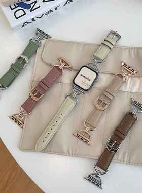 气质轻奢双D字表带适用于applewatch苹果手表iwatch8代765se工厂