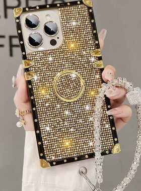 闪粉支架适用苹果14promax手机壳新款iphone15全包硅胶13网红12