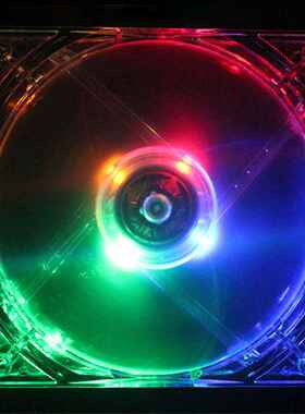 工厂直销12CM 12025电脑机箱风扇 五彩混彩透明蓝色LED灯静音风扇