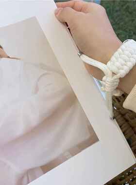 适用于iwatch手表1-7代新款伞绳编织帆布女性表带