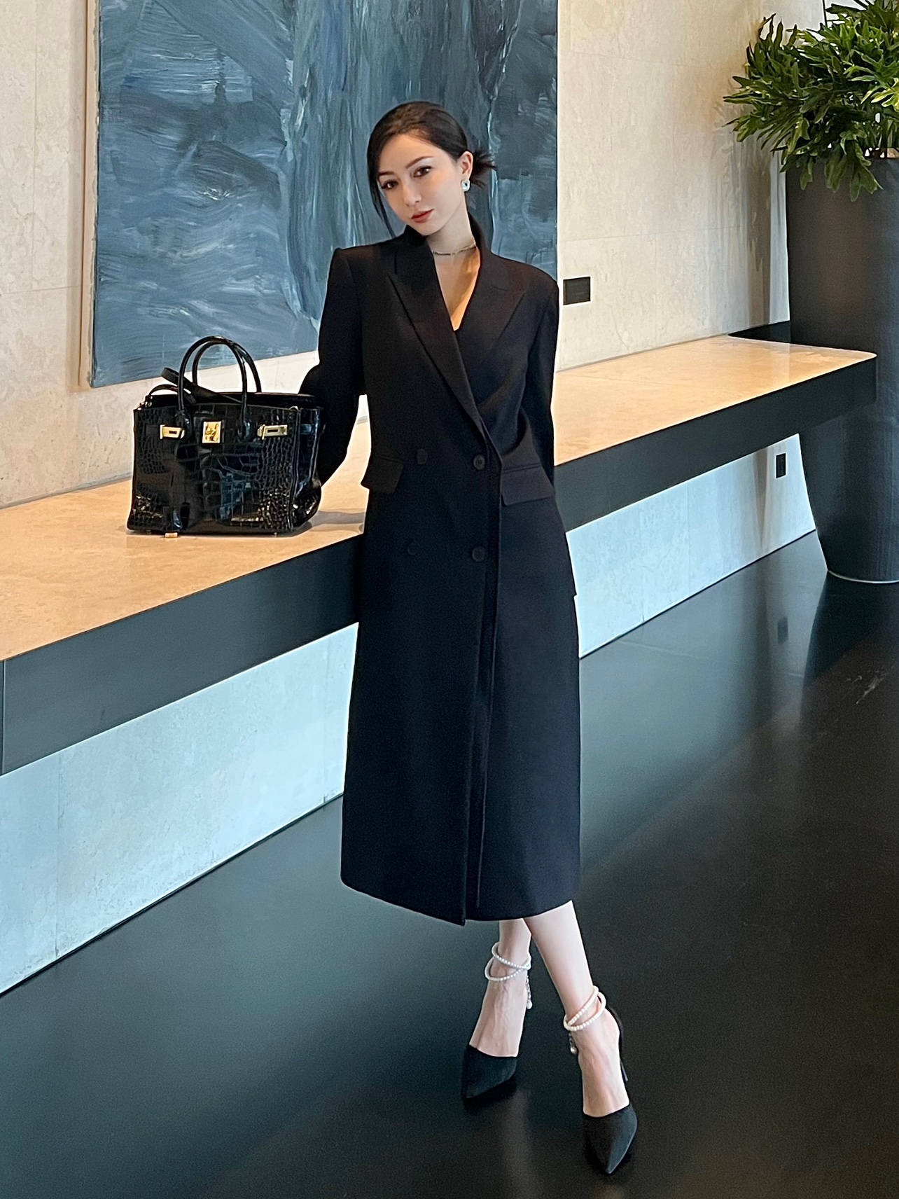 Droem Nordisk 满天星微闪西装长风衣外套大衣周冬雨同款