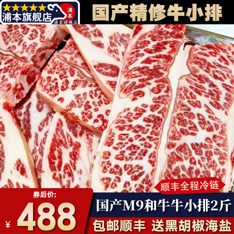 包邮2斤m9国产牛小排原切牛肉