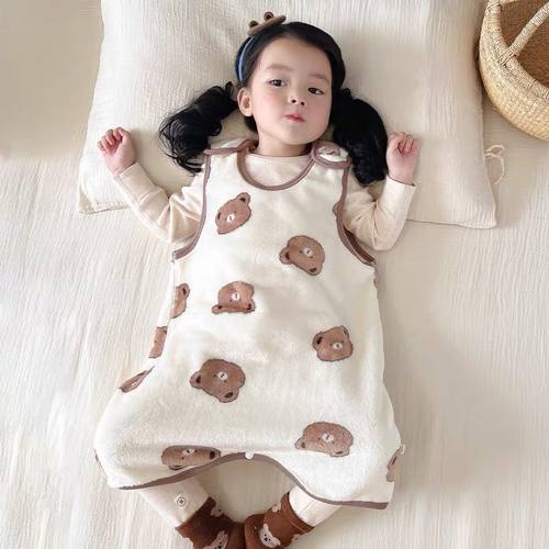 秋冬季宝宝法兰绒睡袋