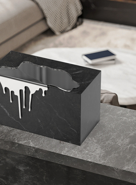 简约现代金属创意高档黑白大理石摆件客厅茶几样板间软装饰品摆设