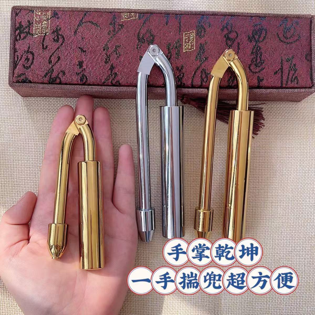 杨公寻龙尺纯铜折叠龙头款正品高精度风水探测棒辅助罗盘探测仗