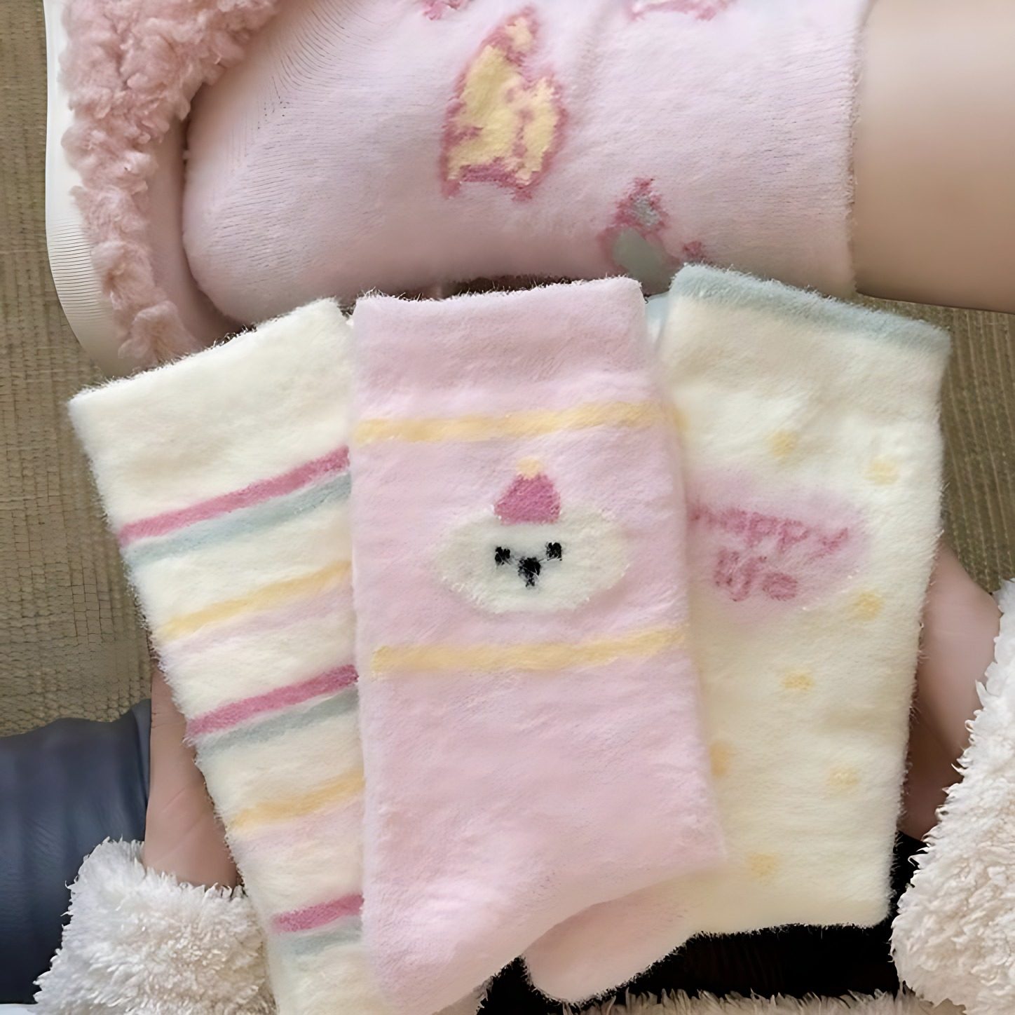 毛绒袜子女秋冬珊瑚绒月子袜加厚保暖可爱澳绒绵袜居家地板睡眠袜,女士内衣/男士内衣/家居服,长筒袜,淘宝优惠券,粉丝福利购,淘宝优惠卷