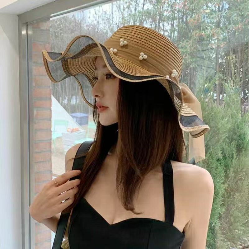 网红草帽女夏季沙滩海边出游遮阳