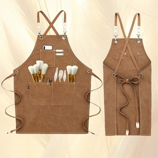 围裙画画专用美术生成人大褂画室油画围兜工作服绘画水粉长款罩衣