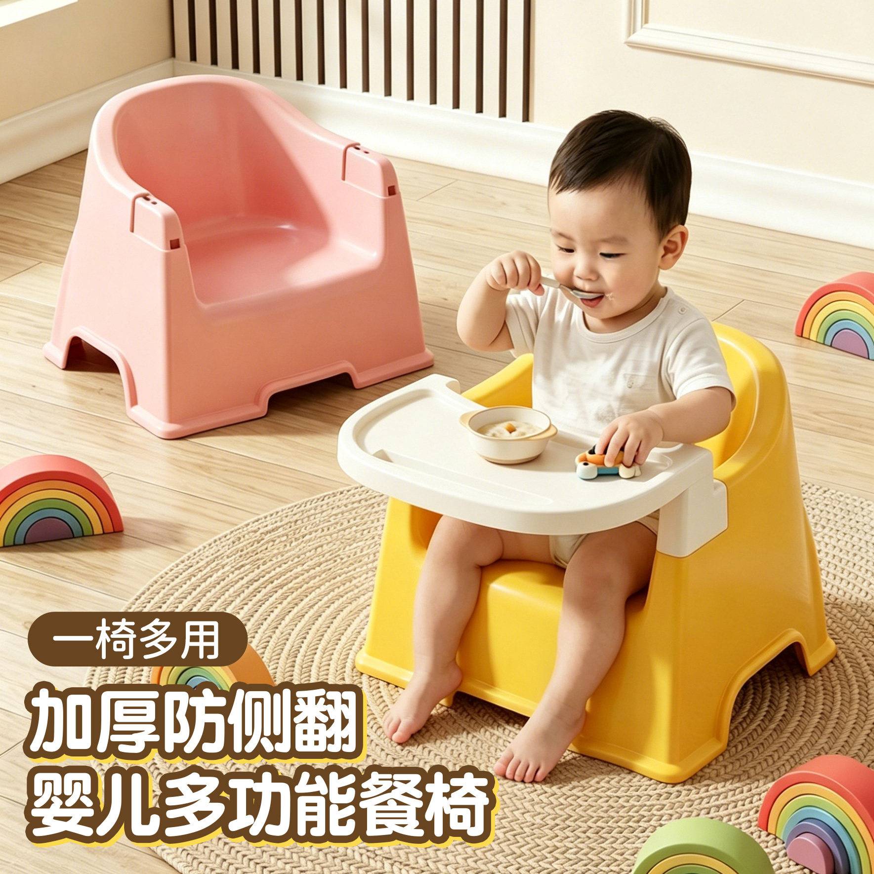 宝宝专用多功能学坐餐桌椅板凳|