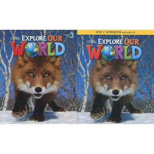 瑕疵清仓 仅五套 轻微脱胶  正版国家地理Explore our world 3级少儿英语教材学生书+练习册 原版进口 EOW 3 听说教材
