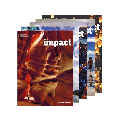 正版 现货 国家地理impact中学英语教材 Foundation1234级 美音版 套装 学生书+练习册 教师用书  中考英语 自学教材