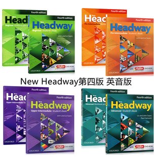 原装进口图书Oxford New Headway第四版英音版全套级别初始级高级学生书+练习册+光盘套装 教师用书正版现货