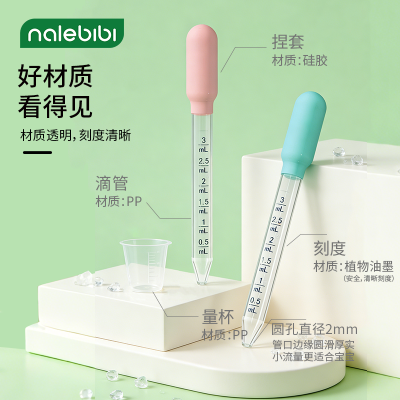 那乐比比喂液器萌熊喂液器带刻度婴儿喂液器奶嘴滴管头量杯