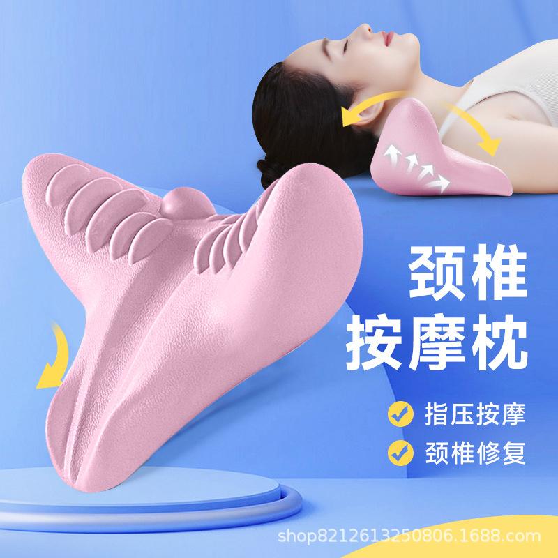 厂家直供重力指压按摩枕颈椎按摩器脊椎牵引器肩颈部脖子按摩枕头