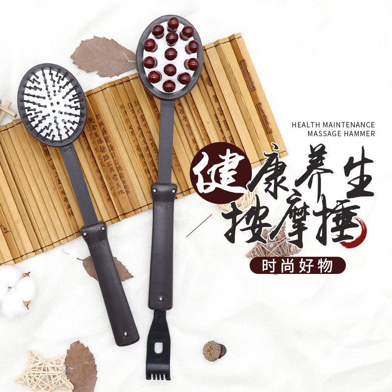 厂家直供多用按摩捶双头木质按摩捶经络拍打棒敲背锤手动按摩捶