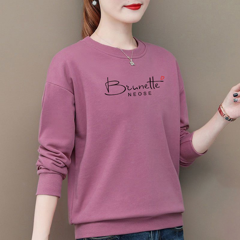 春秋冬季中年妈妈加绒加厚卫衣女宽松长袖打底衫遮肉显瘦大码女装