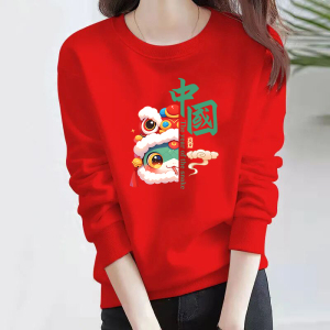 卫衣女2025年韩版新款爆款秋冬季蛇年本命年衣服红色加绒加厚外套