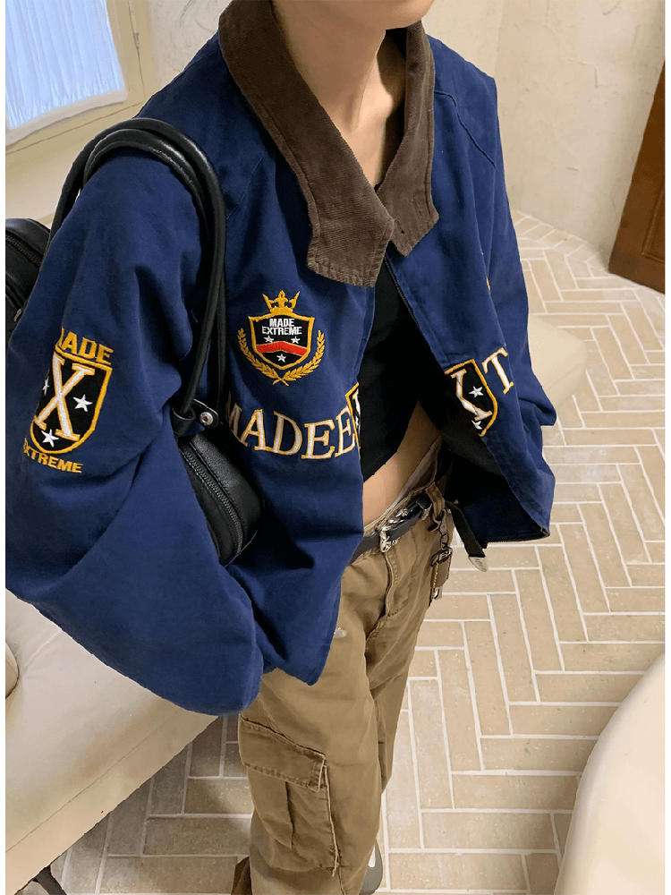MADEEXTREME American retro Harrington jacket весенняя потертая куртка высокого класса свободного кроя для мужчин и женщин Изображение 1