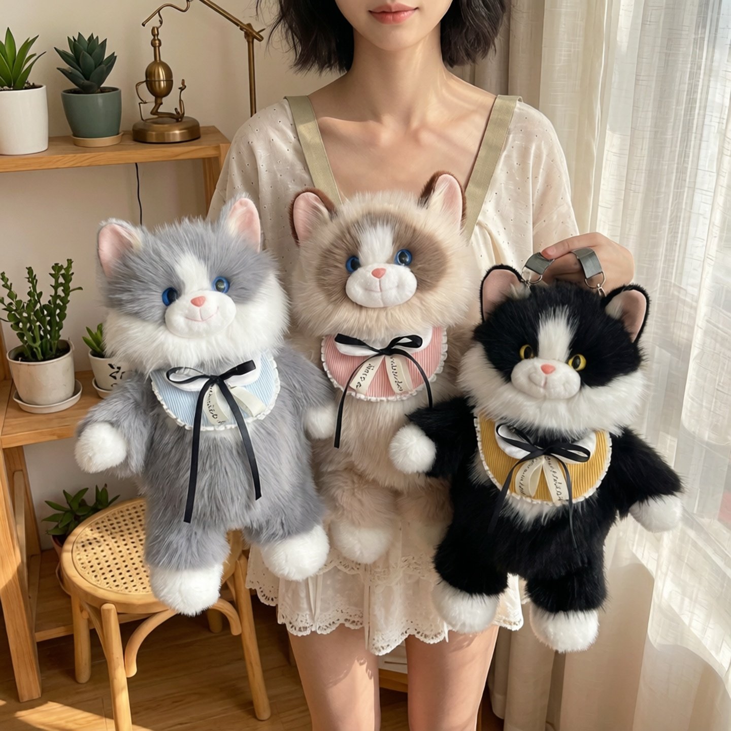 原创仿真布偶猫咪背包可爱玩偶包包双肩毛绒玩具送女友生日礼物,模玩/动漫/周边/娃圈三坑/桌游,棉花娃娃/毛绒玩具娃衣,淘宝优惠券,粉丝福利购,淘宝优惠卷