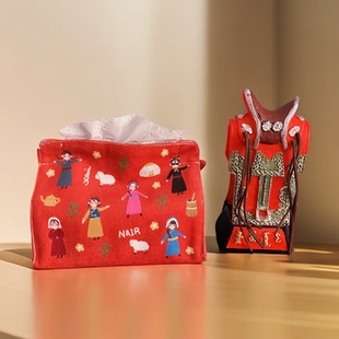 NAIR奈然 蒙古风布艺抽纸盒蒙古族蒙古元素民族风装饰