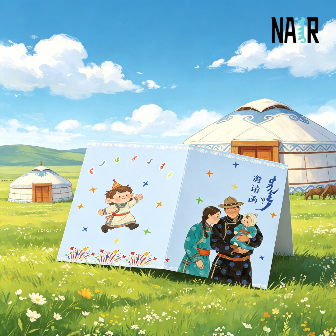 NAIR奈然 蒙古风结婚请柬可改字来字定制婚庆蒙古族