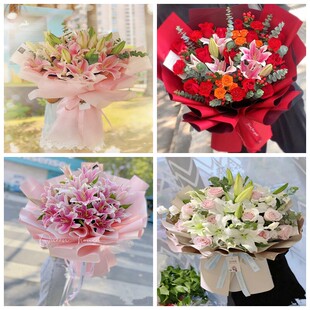 铁岭市银州区清河区开原市同城鲜花店生日玫瑰百合送朋友长辈老婆