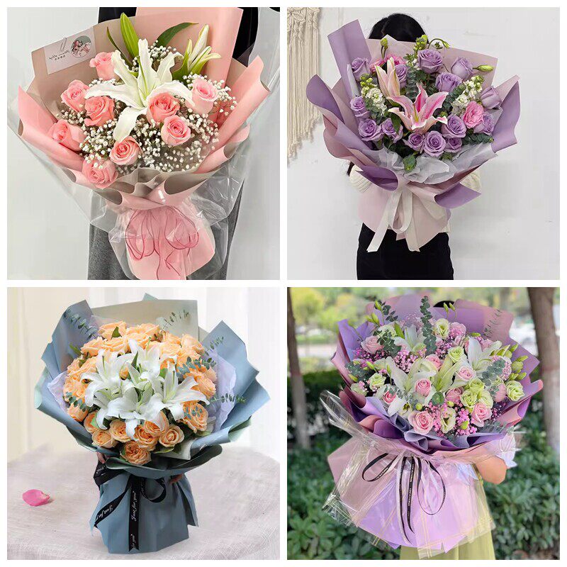 上海松江区岳阳永丰方松街同城鲜花店生日玫瑰百合送朋友长辈老婆