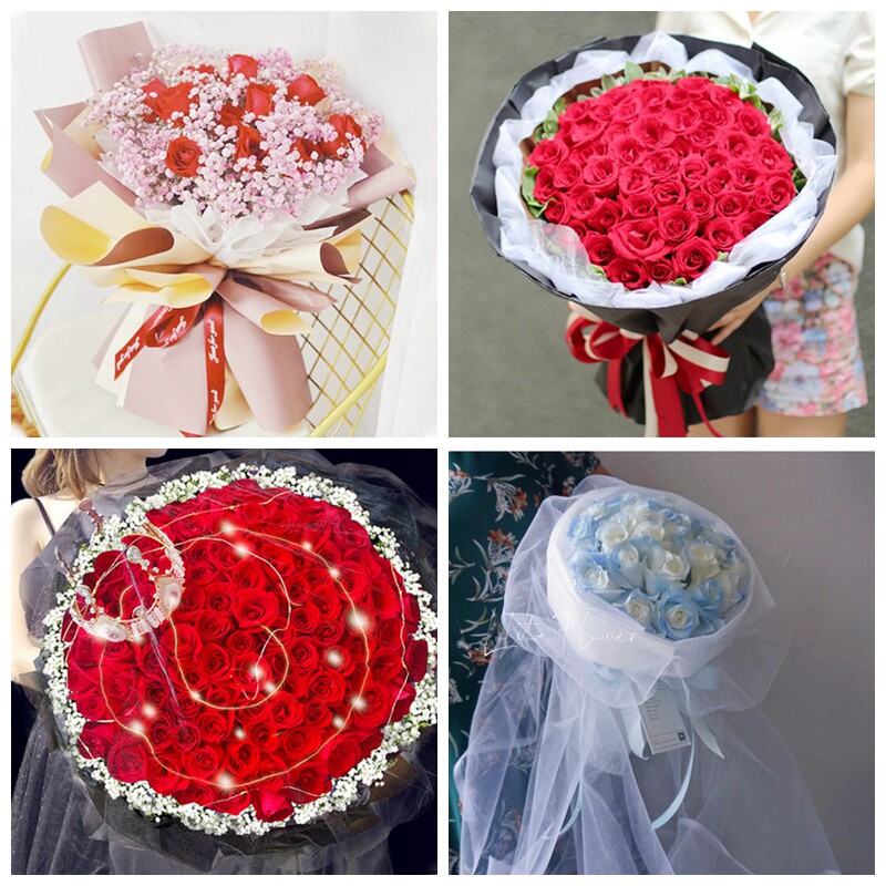 深圳光明新区公明龙华街道生日碎冰蓝红玫瑰花束同城鲜花店表白