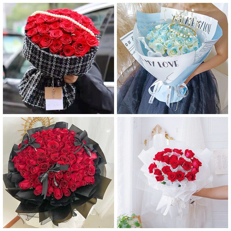 长春南关区宽城区朝阳区南票区女神节碎冰蓝红玫瑰花束同城鲜花店