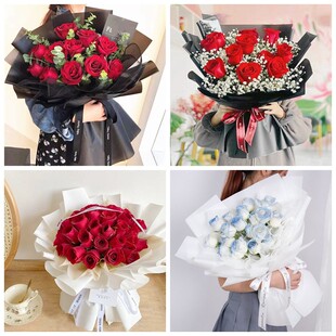 桂林阳朔县灵川县龙胜县全州县情人节碎冰蓝红玫瑰花束同城鲜花店