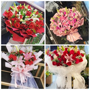 信阳市商城县潢川县罗山县同城鲜花店情人玫瑰百合送朋友长辈老婆