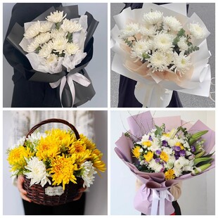 济宁曲阜市嘉祥泗水汶上县菊花鲜花同城配送清明上坟扫墓祭奠悼念