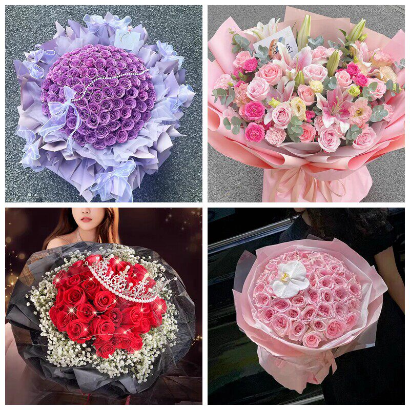 济宁梁山县微山鱼台金乡县鲜花同城送粉紫红玫瑰护士节女朋友老婆