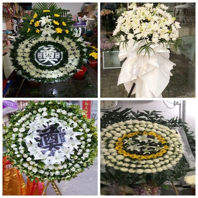 上海奉贤区柘林海湾镇海港花圈白