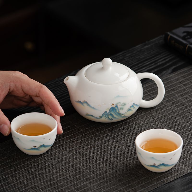 羊脂玉白瓷西施壶功夫茶