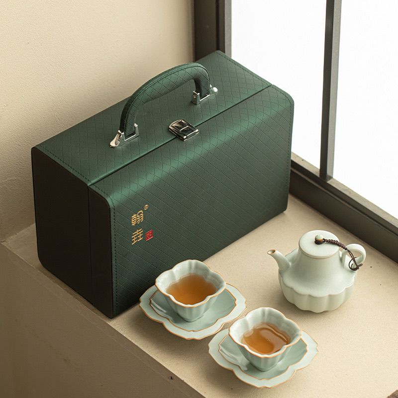 天青汝窑莲花壶功夫茶具