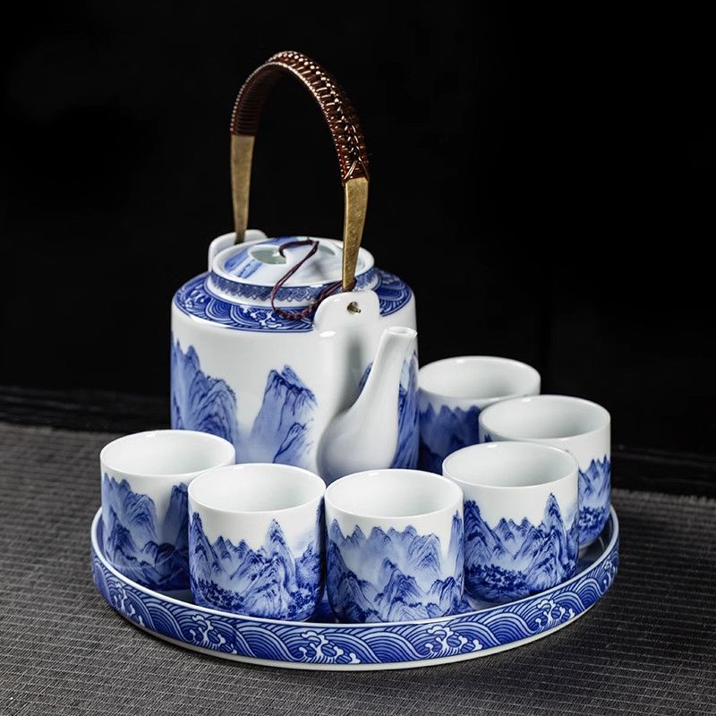 景德镇青花瓷山水如画茶