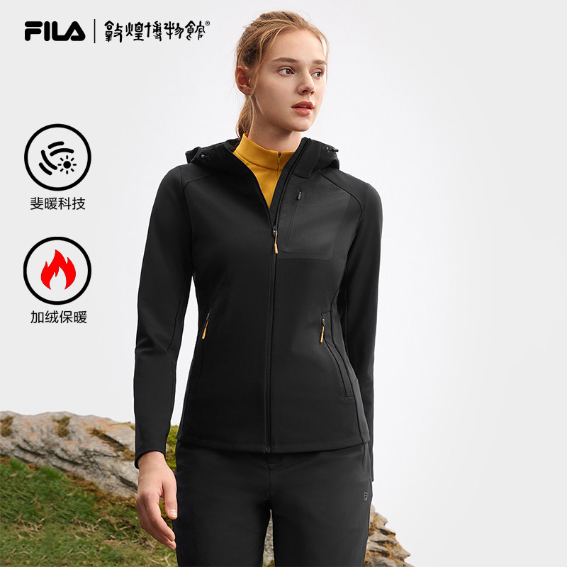 FILA｜敦煌博物馆联名斐乐官方女针织连帽外套25春新户外修身上衣,运动服/休闲服装,运动茄克/外套,淘宝优惠券,粉丝福利购,淘宝优惠卷