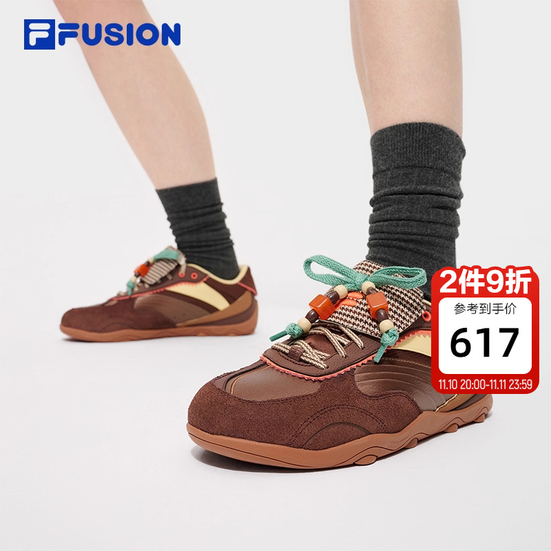FILA FUSION斐乐潮牌女鞋FLORA 机能潮鞋2025冬季新款薄底休闲鞋