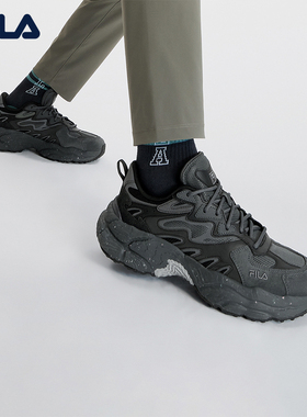 FILA斐乐官方蕨草鞋FERN运动鞋户外老爹鞋春季休闲鞋黑色鞋子