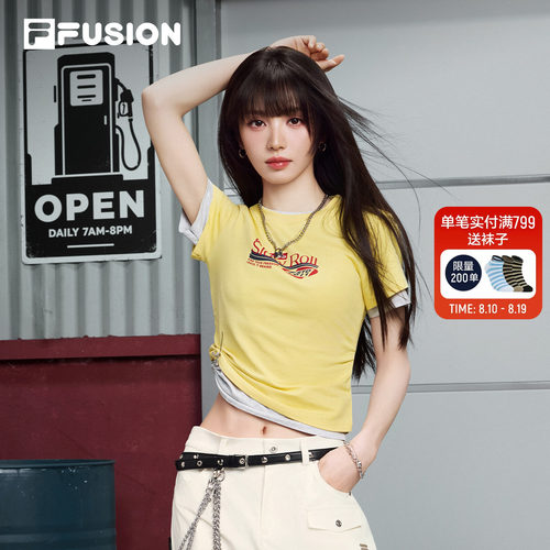 FILAFUSION斐乐潮牌针织短袖衫
