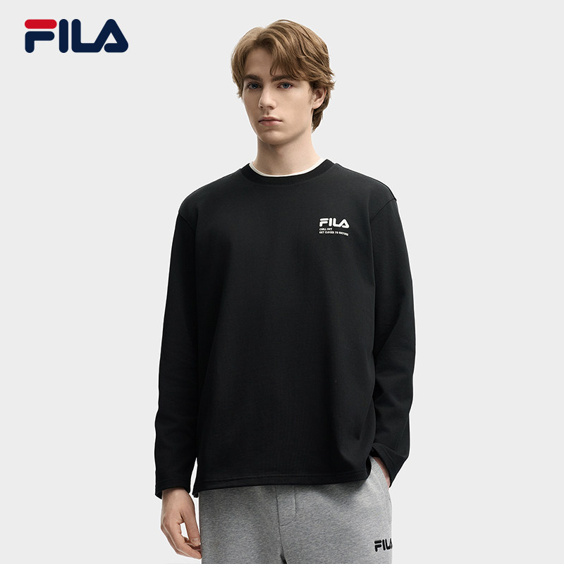 FILA 斐乐官方情侣款针织长袖上衣2025秋新款时尚休闲纯棉宽松长T,运动服/休闲服装,运动T恤,淘宝优惠券,粉丝福利购,淘宝优惠卷