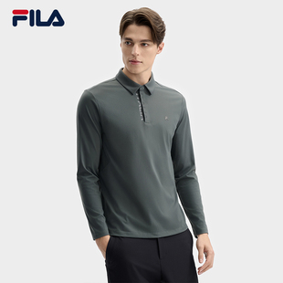 新款 FILA 2025春季 POLO衫 商务简约休闲上衣 斐乐官方男子针织长袖