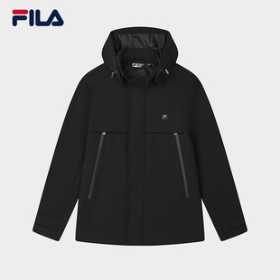 休闲简约基础上衣 FILA 斐乐官方男士 针织连帽外套2025春新款 时尚