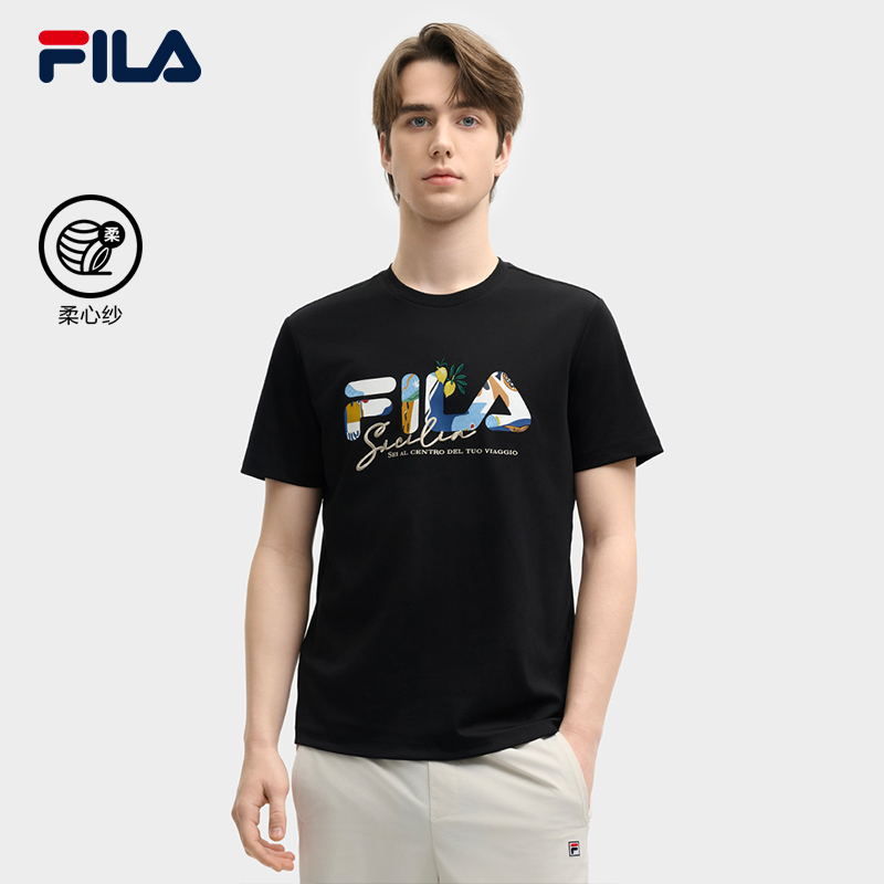 FILA斐乐男士针织短袖衫