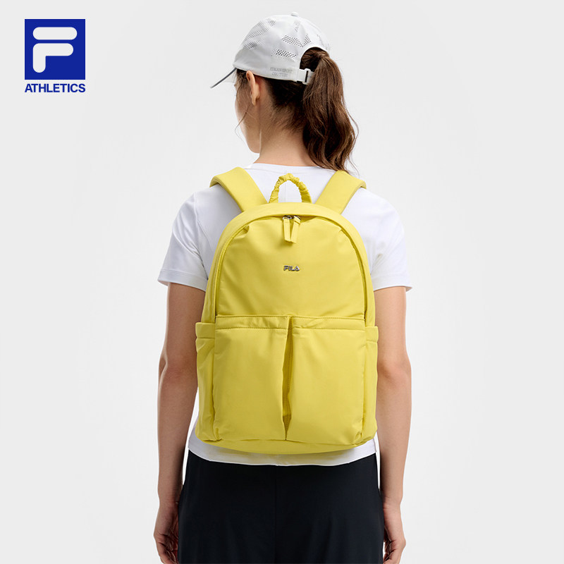 FILA 斐乐官方女包新款背包休闲通勤双肩包电脑包多口袋简约书包
