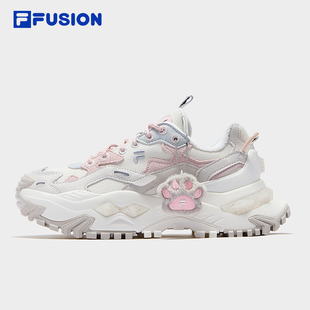 FILA FUSION斐乐潮牌女子厚底潮鞋2025冬季款加绒硬糖鞋跑步鞋