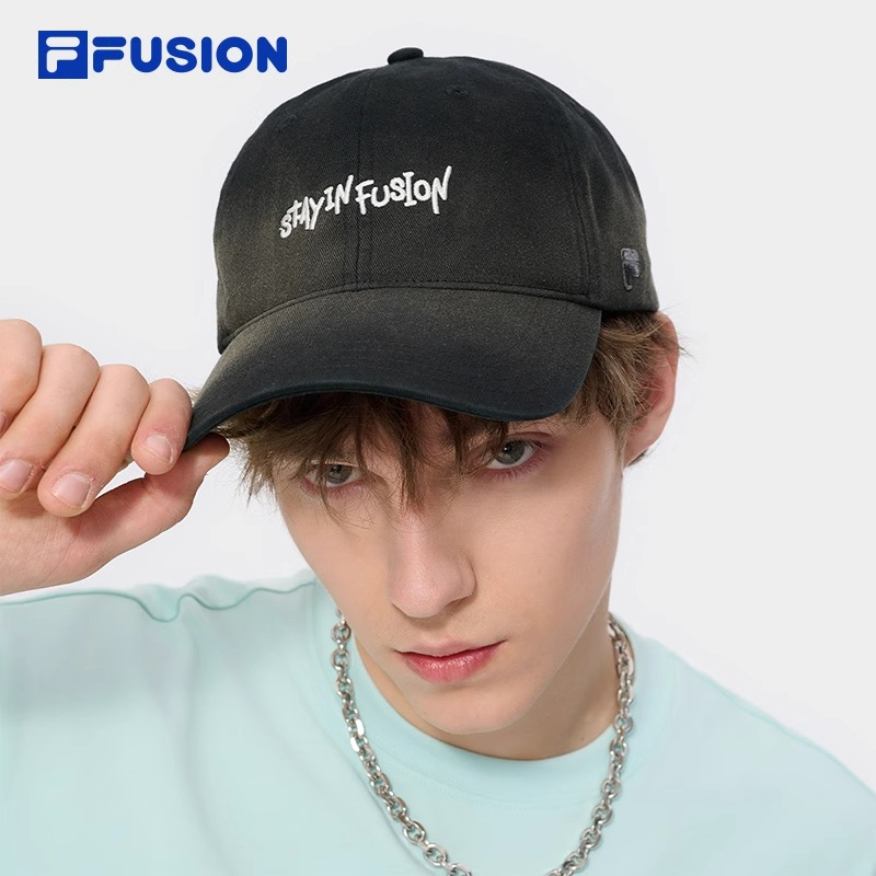 FILA FUSION斐乐情侣棒球帽2025夏季新款男女同款鸭舌帽遮阳帽子