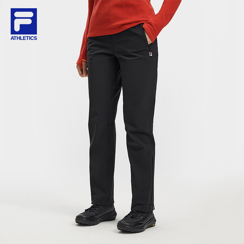 FILA 斐乐官方女士梭织长裤2026春季新款简约基础户外运动黑裤子,运动服/休闲服装,运动长裤,淘宝优惠券,粉丝福利购,淘宝优惠卷